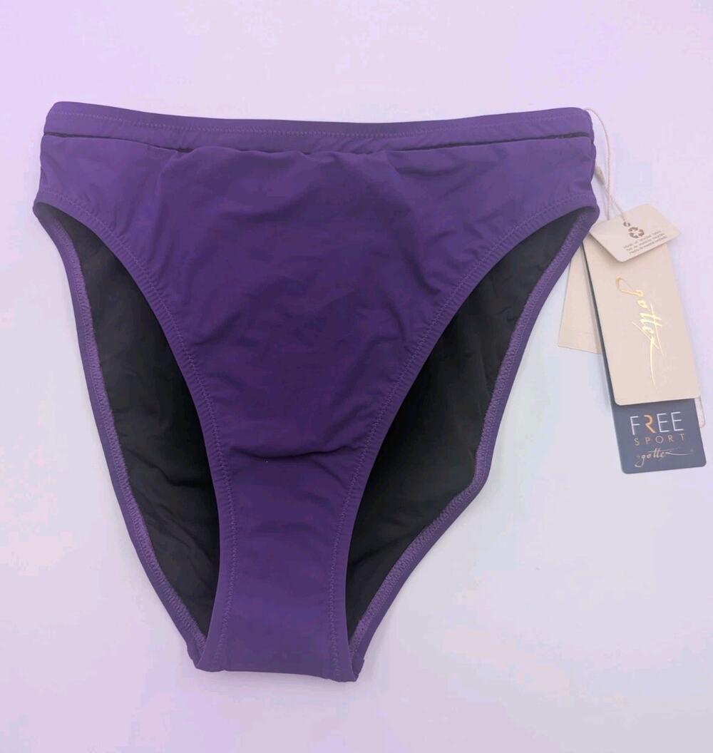 Profile by Gottex Womens High Waisted Ruched Bikini Bottom 10 VIOLET Purple NWT